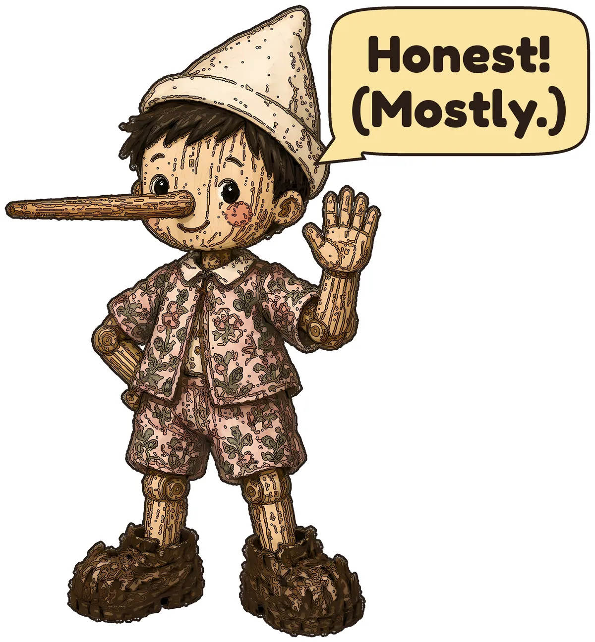 Wooden Puppet Boy storybook watercolor design